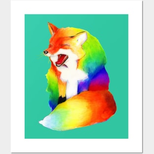 Tired Rainbow Fox Posters and Art